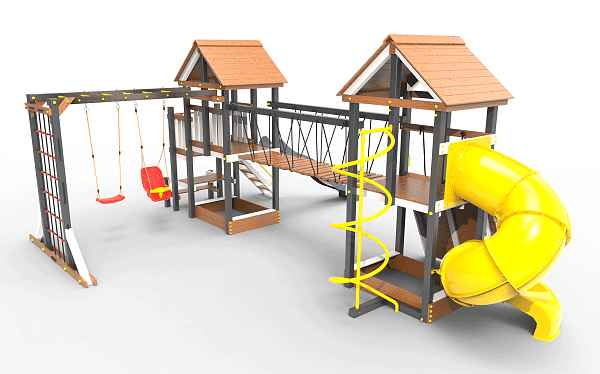 картинка Детская площадка Пикник "Ультра А " Кракен с винтовой трубой от магазина Лазалка