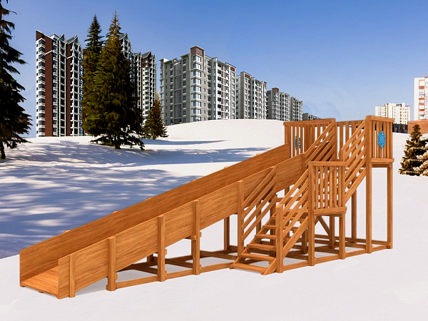 Зимняя горка "IgraGrad Snow Fox", скат 8 м