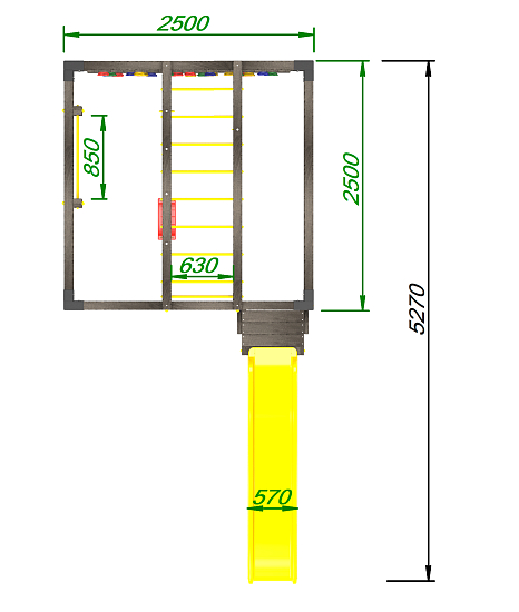 картинка Детская площадка Куб "Black" с горкой от магазина Лазалка