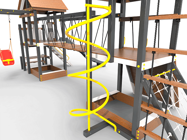 картинка Детская площадка Пикник "Ультра А " Кракен с винтовой трубой от магазина Лазалка