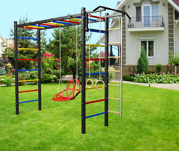 картинка Уличная шведская стенка Sv Sport рукоход У538 (Турник/Со спинкой/Канат/кольца/лестница) от магазина Лазалка