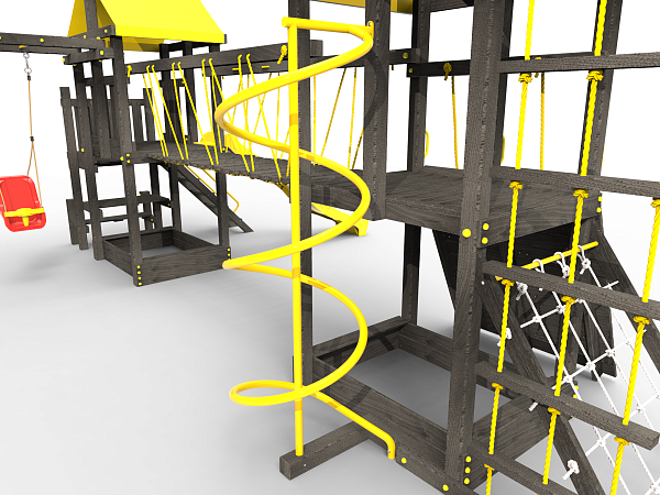 картинка Детская площадка Пикник "Black" Кракен с винтовой трубой от магазина Лазалка