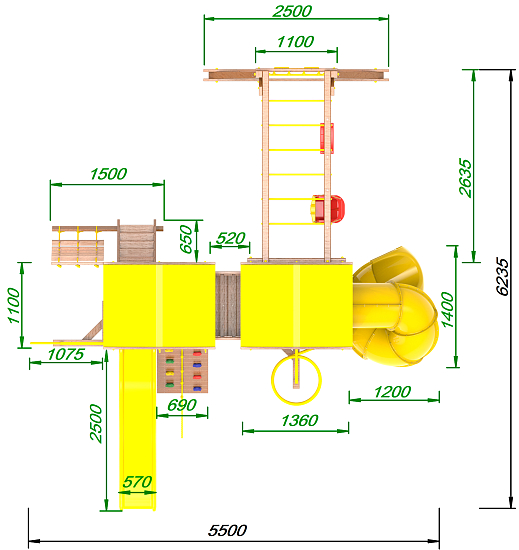 картинка Детская площадка Пикник "Оптимус" Пацифик Light с винтовой трубой от магазина Лазалка