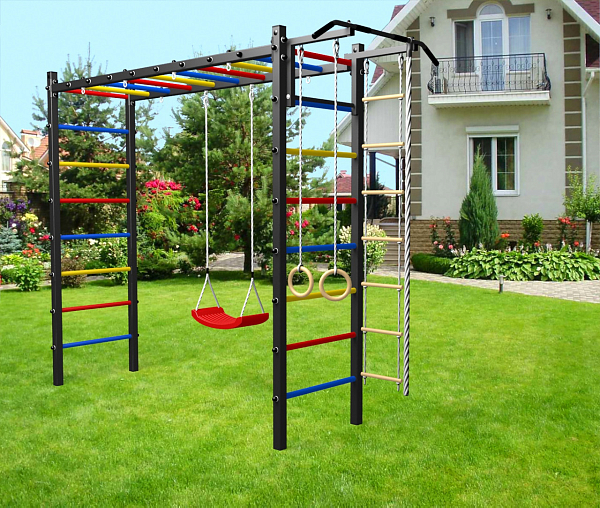 картинка Уличная шведская стенка Sv Sport рукоход У514 (Турник/"Лодочка"/Канат/кольца/лестница) от магазина Лазалка