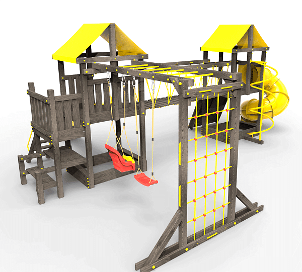 картинка Детская площадка Пикник "Black" Кракен с винтовой трубой от магазина Лазалка