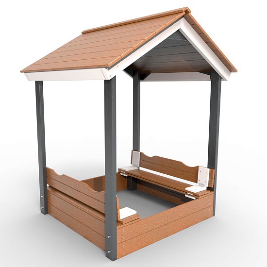 картинка Детская деревянная песочница с крышей "Ультра" от магазина Лазалка