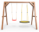 Деревянные качели Пикник 2 "Оптимус" (качели гнездо 1м + качели долька)