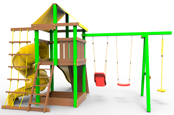 картинка Детская игровая площадка Пикник  "Элит" с винтовой трубой (зеленый) от магазина Лазалка