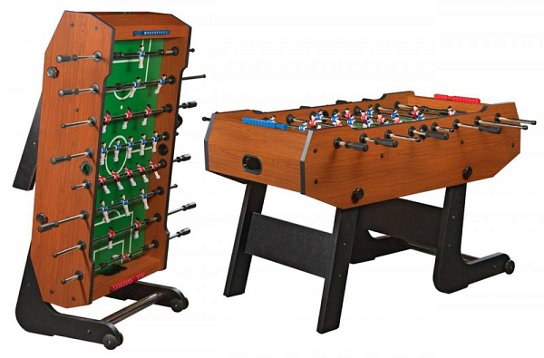 картинка Игровой стол - футбол складной "Maccabi" (140x75x89, орех) от магазина Лазалка