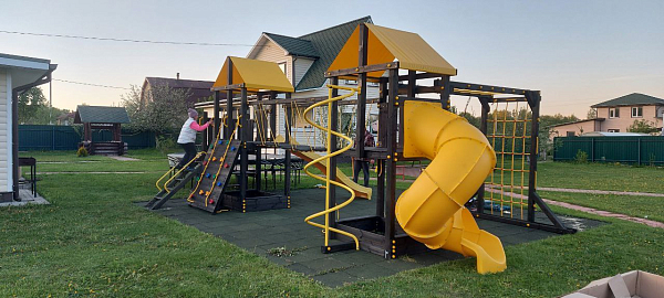 картинка Детская площадка Пикник "Black" Кракен с винтовой трубой от магазина Лазалка