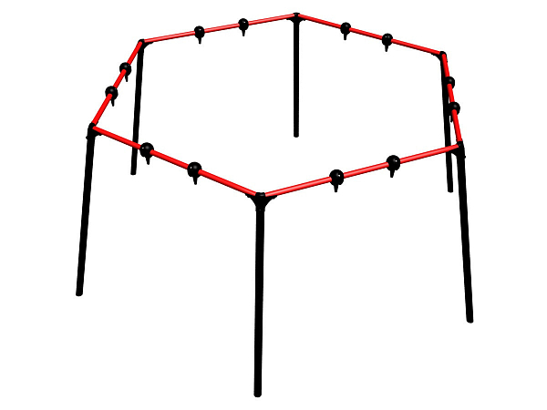 картинка Уличные качели Sv Sport шестиугольник (высота 2.5м / диаметр 6.7м) УК200 от магазина Лазалка