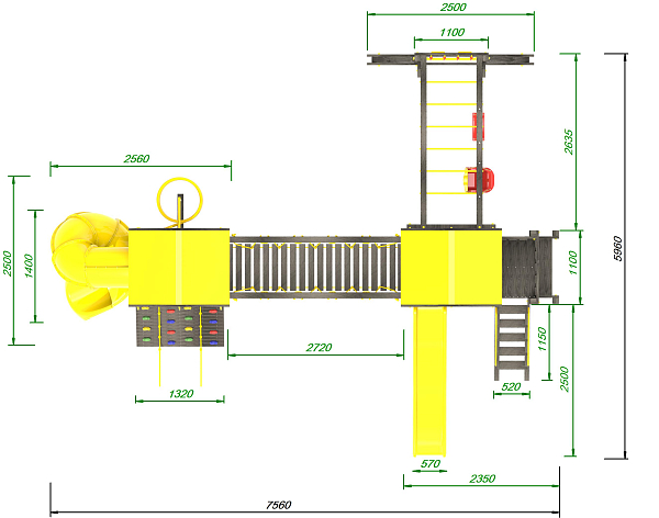 картинка Детская площадка Пикник "Black" Кракен с винтовой трубой от магазина Лазалка