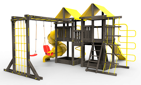 картинка Детская площадка Пикник "Black" Пацифик Light с винтовой трубой от магазина Лазалка