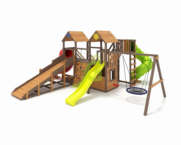 картинка Детская площадка IgraGrad Комбо SF с двумя трубами от магазина Лазалка
