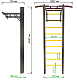 картинка Брашированная шведская стенка "Кастерли" Black с турником (Желтые ступени) от магазина Лазалка