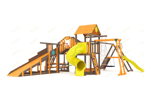 картинка Всесезонная площадка IgraGrad С Мостик 2 с трубой SF от магазина Лазалка