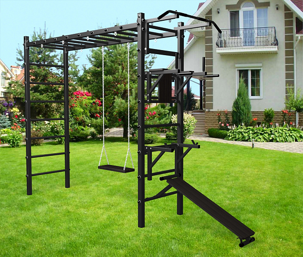 картинка Уличная шведская стенка Sv Sport рукоход У535 (Турник/Брусья/Стойка/Скамья/Деревянные) от магазина Лазалка