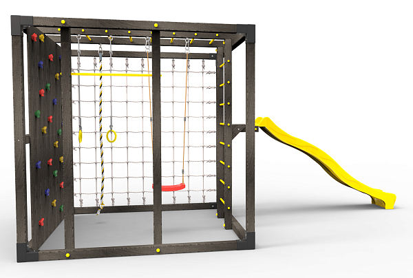 картинка Детская площадка Куб "Black" с горкой от магазина Лазалка
