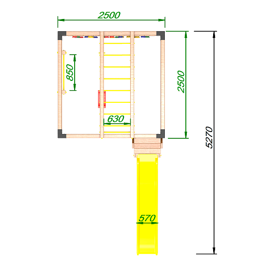 картинка Детская площадка Куб " Оптимус" с горкой от магазина Лазалка