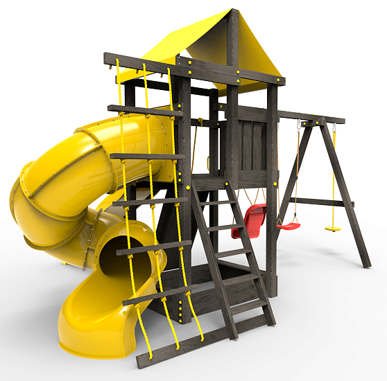 картинка Детская площадка Пикник "Black" с винтовой трубой от магазина Лазалка