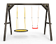 Деревянные качели Пикник 2 "Black" (качели гнездо 1м + качели долька)