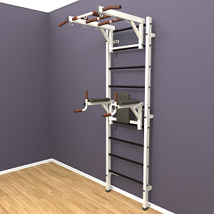 Шведская стенка «LittleSport» White Long 2.0 черные ступени