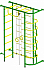 Детский спортивный комплекс ДСК "Пионер-9" с лестницей (пристеночный) зеленый-желтый