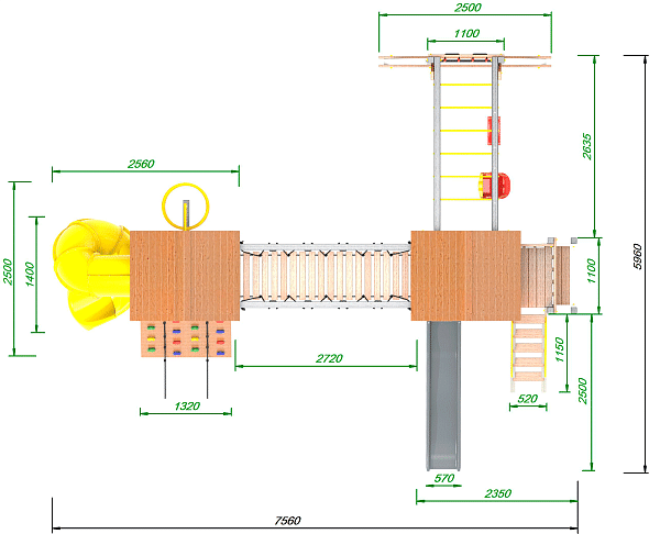 картинка Детская площадка Пикник "Ультра А " Кракен с винтовой трубой от магазина Лазалка