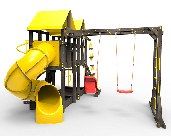 картинка Детская площадка Пикник "Black" Пацифик Light с винтовой трубой от магазина Лазалка