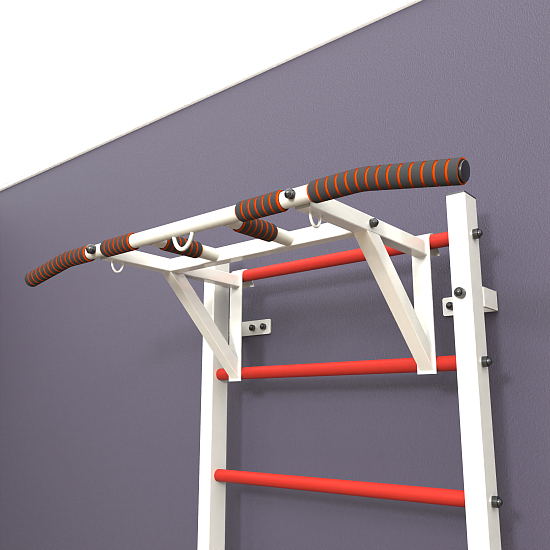 картинка Шведская стенка «LittleSport» White Pull-Up красные ступени от магазина Лазалка