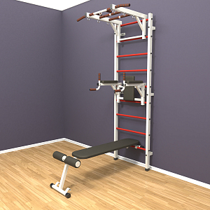 Шведская стенка «LittleSport» White Long 3.0 красные ступени