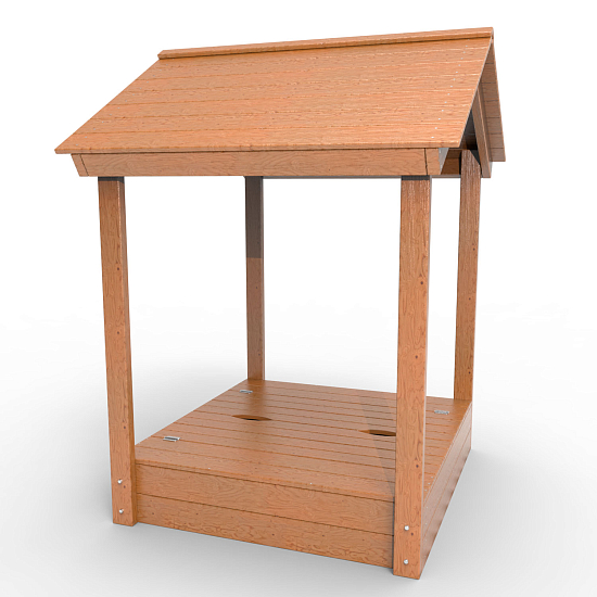 картинка Детская деревянная песочница с крышей "Оптимус" от магазина Лазалка