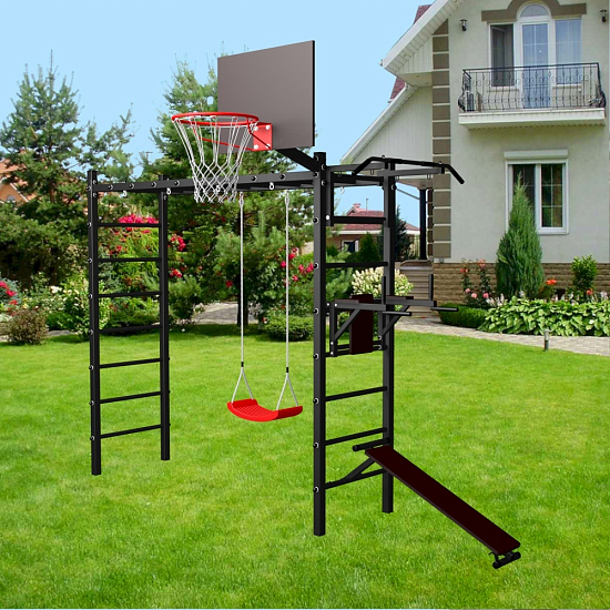 картинка Уличная шведская стенка Sv Sport рукоход У517 (Турник/Брусья/Скамья/"Лодочка") от магазина Лазалка