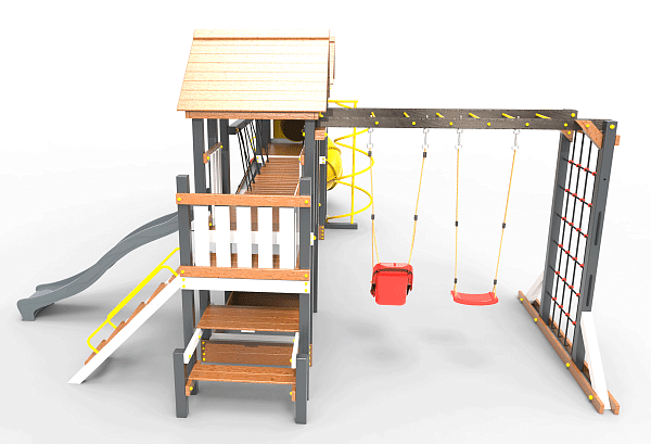 картинка Детская площадка Пикник "Ультра А " Кракен с винтовой трубой от магазина Лазалка