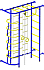 Детский спортивный комплекс ДСК "Пионер-9" с лестницей (пристеночный) синий-желтый