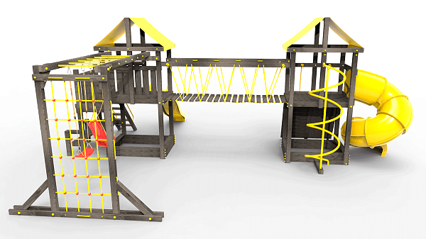 картинка Детская площадка Пикник "Black" Кракен с винтовой трубой от магазина Лазалка