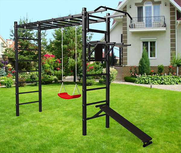 картинка Уличная шведская стенка Sv Sport рукоход У517 (Турник/Брусья/Скамья/"Лодочка") от магазина Лазалка