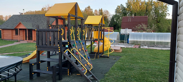 картинка Детская площадка Пикник "Black" Кракен с винтовой трубой от магазина Лазалка