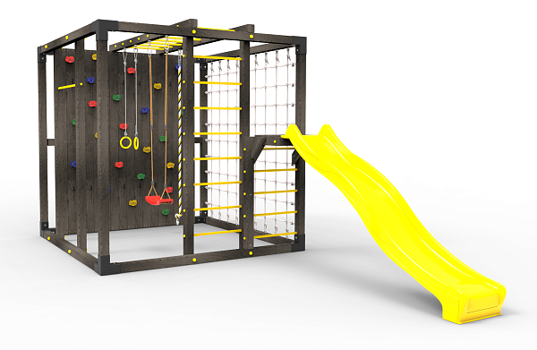 картинка Детская площадка Куб "Black" с горкой от магазина Лазалка