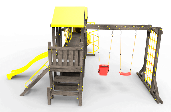 картинка Детская площадка Пикник "Black" Кракен с винтовой трубой от магазина Лазалка