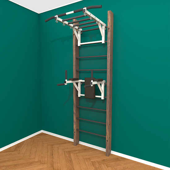 картинка Брашированная шведская стенка "Кастерли" Classic РБ (Черныеступени) от магазина Лазалка