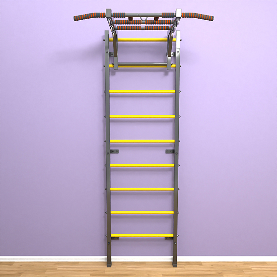 картинка Шведская стенка «LittleSport» Graphite Long желтые ступени от магазина Лазалка