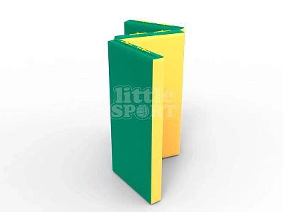 Мат кожзам LittleSport (100х150х10см) складной в 3 сложения зеленый/желтый