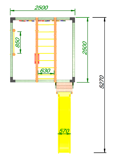 картинка Детская площадка Куб "Вега" с горкой от магазина Лазалка